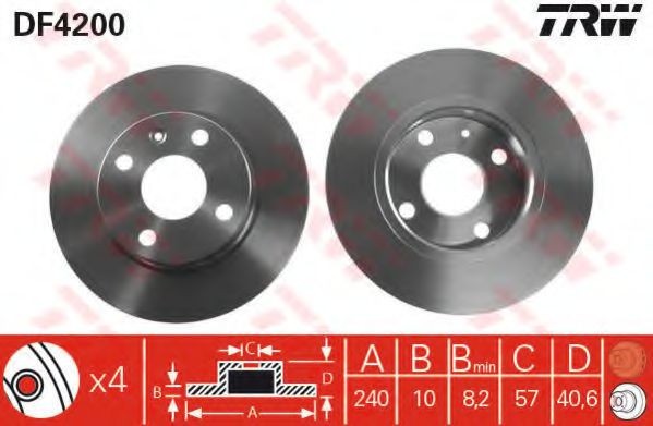 Disc frana OPEL COMBO Tour (2001 - 2016) TRW DF4200