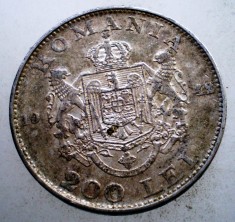 R.132 ROMANIA MIHAI I 200 LEI 1942 ARGINT foto