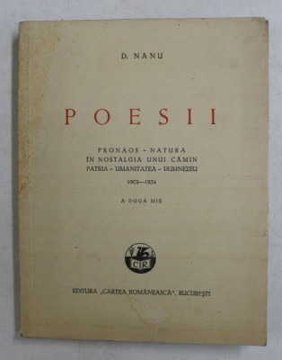 POESII de DUMITRU G. NANU , 1934 foto