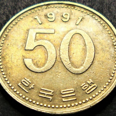 Moneda 50 WON - COREEA DE SUD, anul 1991 * cod 3973