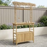 vidaXL Masă de bar exterioară natural 110 x 50 x 209 cm Bambus 42028061