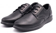Pantofi Casual Barbati din piele negri VIC2210 foto