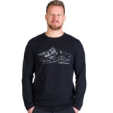 Tricou Barbati NORTHFINDER Thornton Black XXL Bumbac Organic Imprimeu Montan Maneca Lunga Confortabil