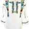 Bluza tip ie traditionala, dama ML 237 alb/verde broscuta, marime XL