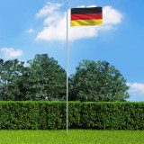 Drapel Germania și st&acirc;lp din aluminiu, 4 m, vidaXL