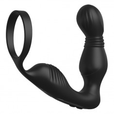 Vibrator Prostata Ass-Gasm Pro, 10+3 Moduri Stimulatoare, Silicon, USB, Negru, 13.3 cm