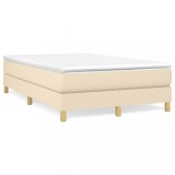 vidaXL Pat continental cu saltea, crem, 120x190 cm, textil 3269669