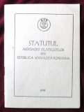 STATUTUL ASOCIATIEI FILATELISTILOR DIN REPUBLICA SOCIALISTA ROMANIA, 1968