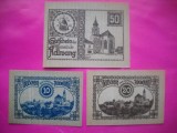 HOPCT BANCNOTA NOTGELD NR 83 - ADLWANG - SET 3 BUC -10,20 SI 50 HELLER 1920 -AUSTRIA-UNC