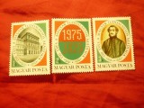 Serie Ungaria 1975 - 150 Ani Academia de Stiinte , 3 valori, Nestampilat