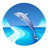 Cumpara ieftin Sticker decorativ Delfin, Albastru, 60 cm, 8165ST, Oem