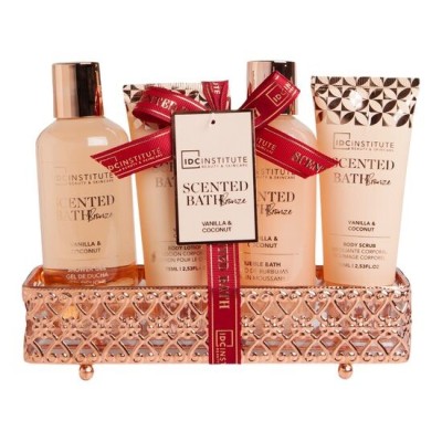 Set baie Scented Bath Bronze Vanilla &amp;amp; Coconut, IDC Institute, 4 piese, 44015 foto
