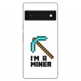 Husa compatibila cu Google Pixel 6 Pro Silicon Gel Tpu Model Minecraft Miner