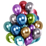 Set 10 Baloane din Latex Chrome, Flippy, Model Party, 23 cm, Multicolor, 2.2 g, Oem