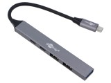 Hub USB Goobay 5 porturi USB A și USB C, Power Delivery, gri