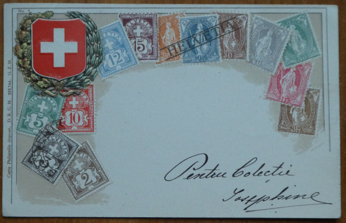 Uniunea Postala Universala , Elvetia , circulata in Bucuresti , embosata ,1905