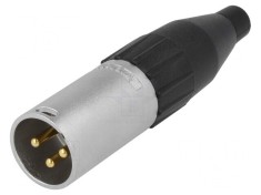 Mufă XLR 3 PIN Dreptă pe Cablu Contacte Alamă
