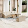 Gossi set canapele de gradina cu perne, 10 piese, bej, poliratan