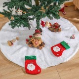 Covor Brad Craciun 120cm Blanita Alba Rotund Decorativ Ascunde Suport Cadouri Reutilizabil