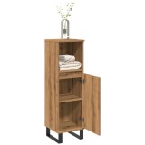Gossi dulap de baie, stejar artizanal, 30x30x100 cm, lemn prelucrat