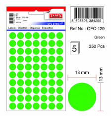 Etichete Autoadezive Color, D13 Mm, 350 Buc/set, Tanex - Verde foto