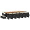 Set mobilier de gradina cu perne, 17 piese, negru, poliratan