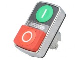 Comutator dublu 22mm roșu/verde IP66