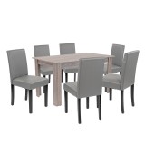 Set de masă Leon 6 1 stejar York gri