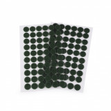 Set complet 60 buline arici autoadezive Crisalida, puf si scai, diametru 15 mm, Verde inchis