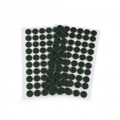 Set complet 60 buline arici autoadezive Crisalida, puf si scai, diametru 15 mm, Verde inchis foto
