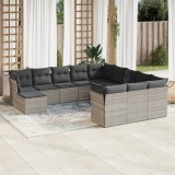 Gossi set canapele de gradina cu perne, 12piese gri deschis poliratan