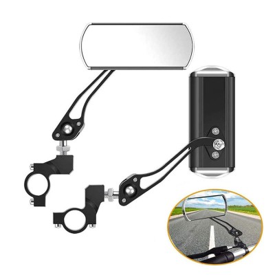 Set 2 oglinzi retrovizoare reglabile, universale pentru biciclet&amp;Auml;, scuter, trotinet&amp;Auml;, prindere pe ghidon 22mm, negru foto