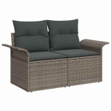 Cumpara ieftin Set de canapele pentru grădină cu pernă 6 pcs Gri Rattan poli