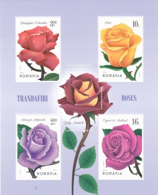 ROMANIA 2022 - TRANDAFIRI, BLOC, MNH - LP 2367a foto