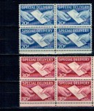 SUA 1954 - Special Delivery, scrisoare, serie neuzata in blocuri de 4