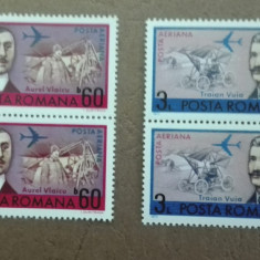 TIMBRE ROMANIA MNH LP 803/1972 ANIVERSARI AVIATIE SERIE IN PERECHE