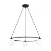 Candelabru Yoli Negru Oțel/Sticlă 3 Becuri Roată Modern De Interior