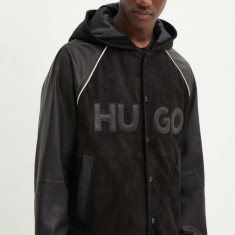 HUGO geaca bomber barbati, culoarea negru, de iarna, 50516870