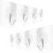 Set 12 carlige adezive transparente, rezistente, multifunctionale, plastic, metal