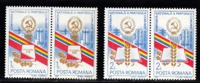A11 TX10 7 - 1982 - Conferinta nationala a PCR - perechi de cate doua timbre foto