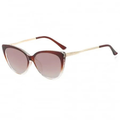 Ochelari de Soare Femei Polarizati Metal F5018-SUN Rosu Transparent Cat Eye foto