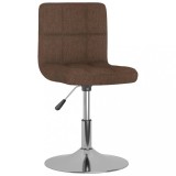 VidaXL Scaun de bucătărie pivotant, maro, material textil