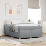 Cumpara ieftin Cadru de pat cu saltea Gri deschis 160 x 200 cm tesatura