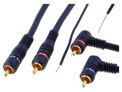 Cablu RCA unghi 2x2 5m bleumarin foto