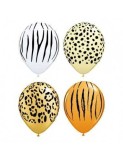 Set 10 Baloane Latex Asortate &quot;Safari Animal Print&quot; 30 cm