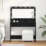 Masă de cosmetică cu lumini LED, stejar negru, 100x41x135 cm