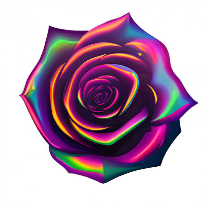 Sticker decorativ, Trandafir, Multicolor, 60 cm, 7598ST