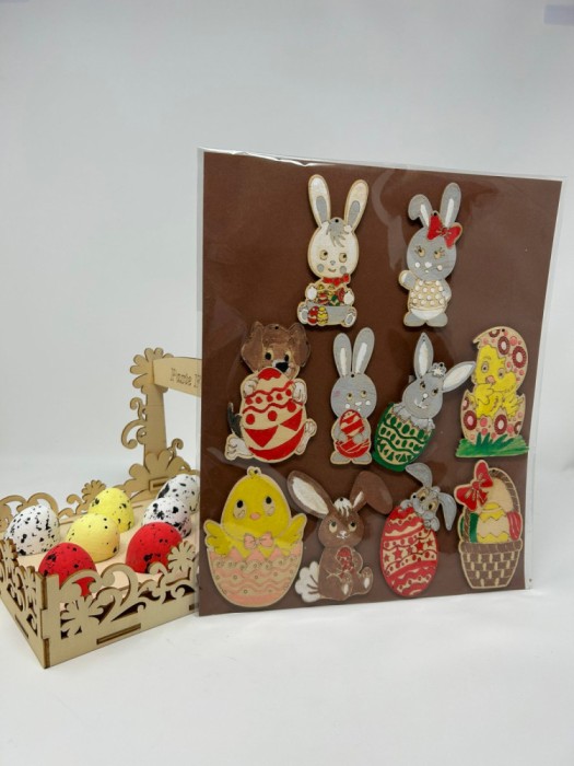 Kit pentru pictat,10 figurine din lemn