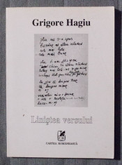 Grigore Hagiu - Lini?tea versului (dedica?ie/ autograf Gina Hagiu, sora poetului foto