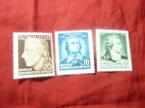 Serie si Bloc DDR 1955 - 150 Ani Schiller , 3 valori + bloc, Nestampilat